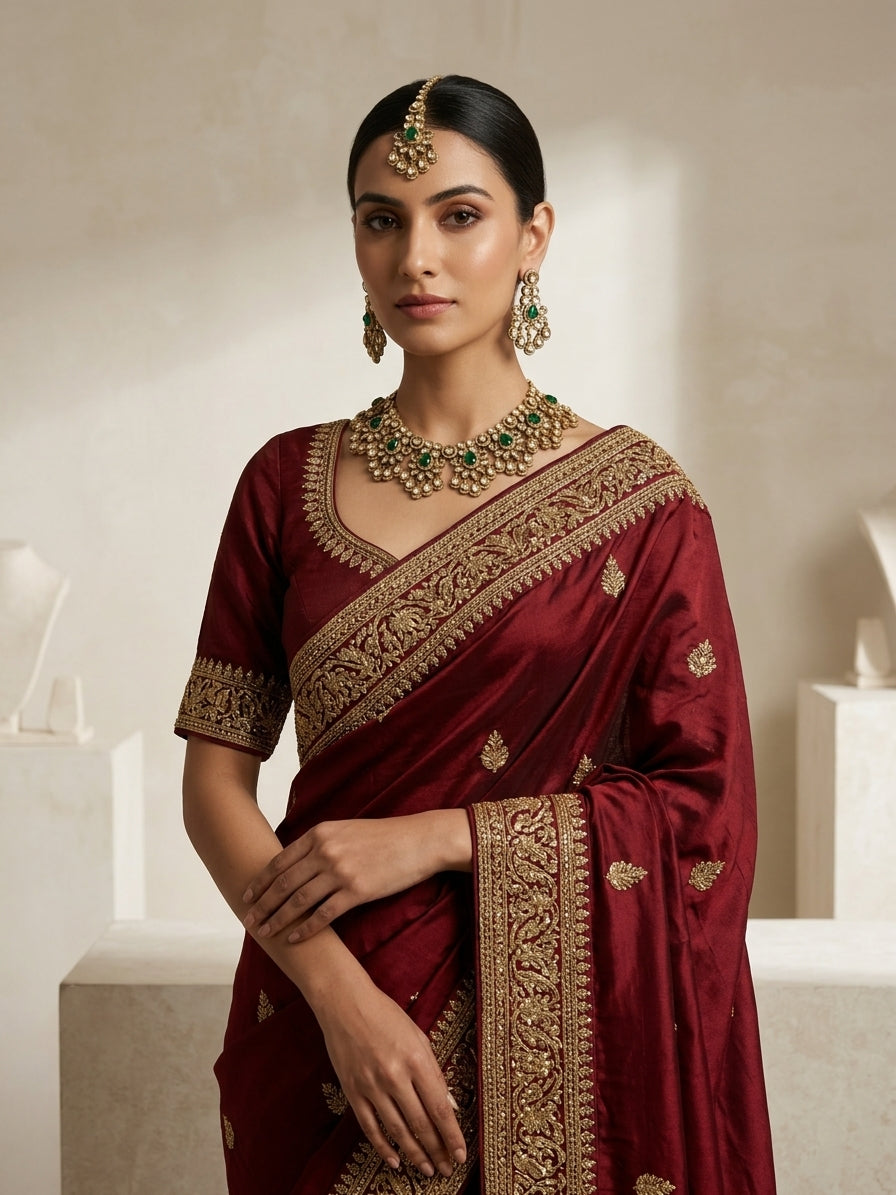 Emerald Regal Splendor Set - Model view featuring luxury jewelry design.