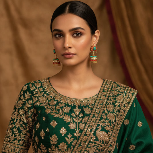 Jhalak Jhumkas - Model view featuring luxury jewelry design.