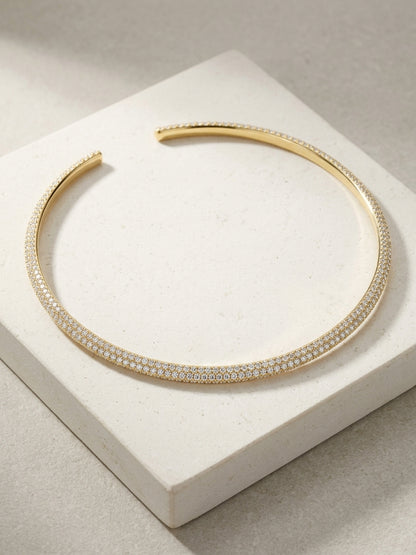 Embrace Silk Double Layer Hasli - Studio shot featuring luxury jewelry design.