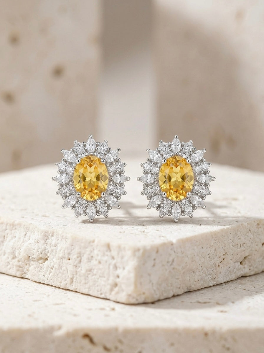 Gilded Halo Studs - Studio shot featuring luxury jewelry design.