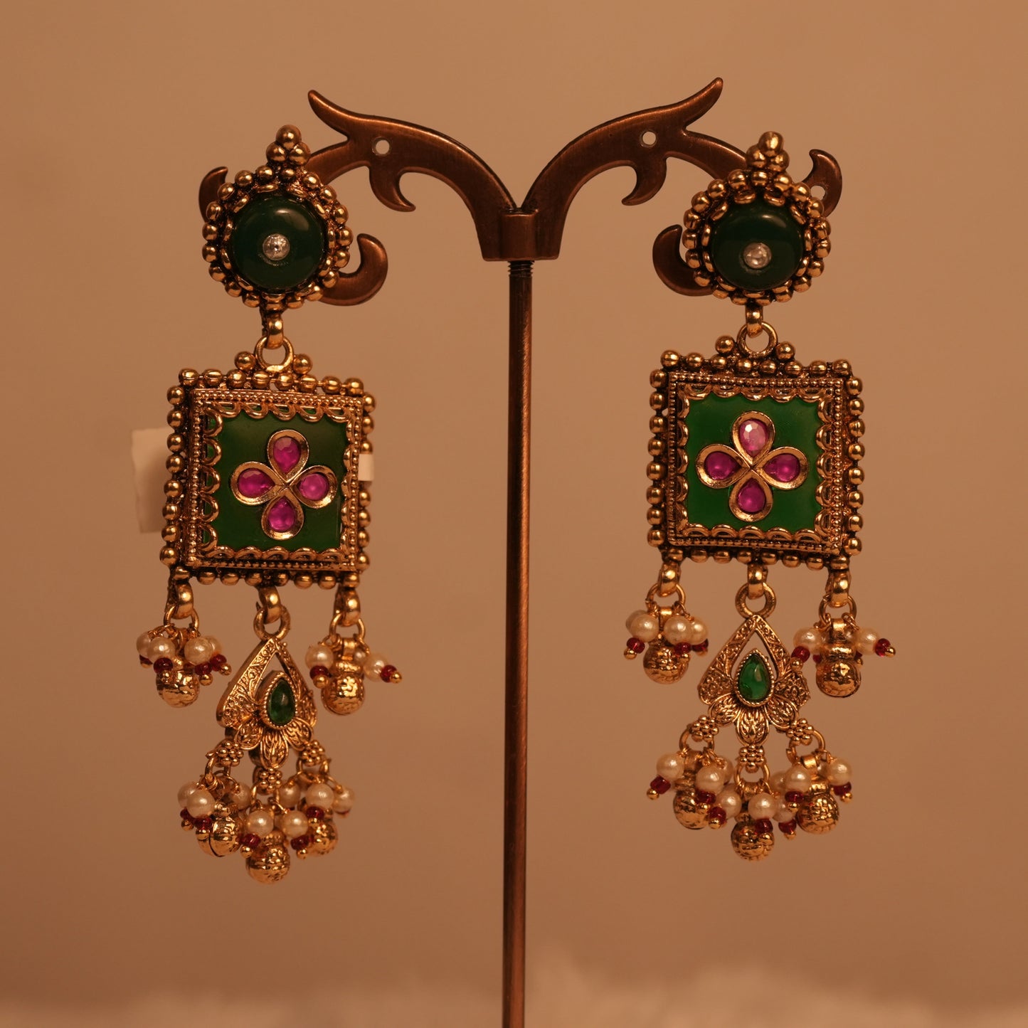 Kempu Square Earrings