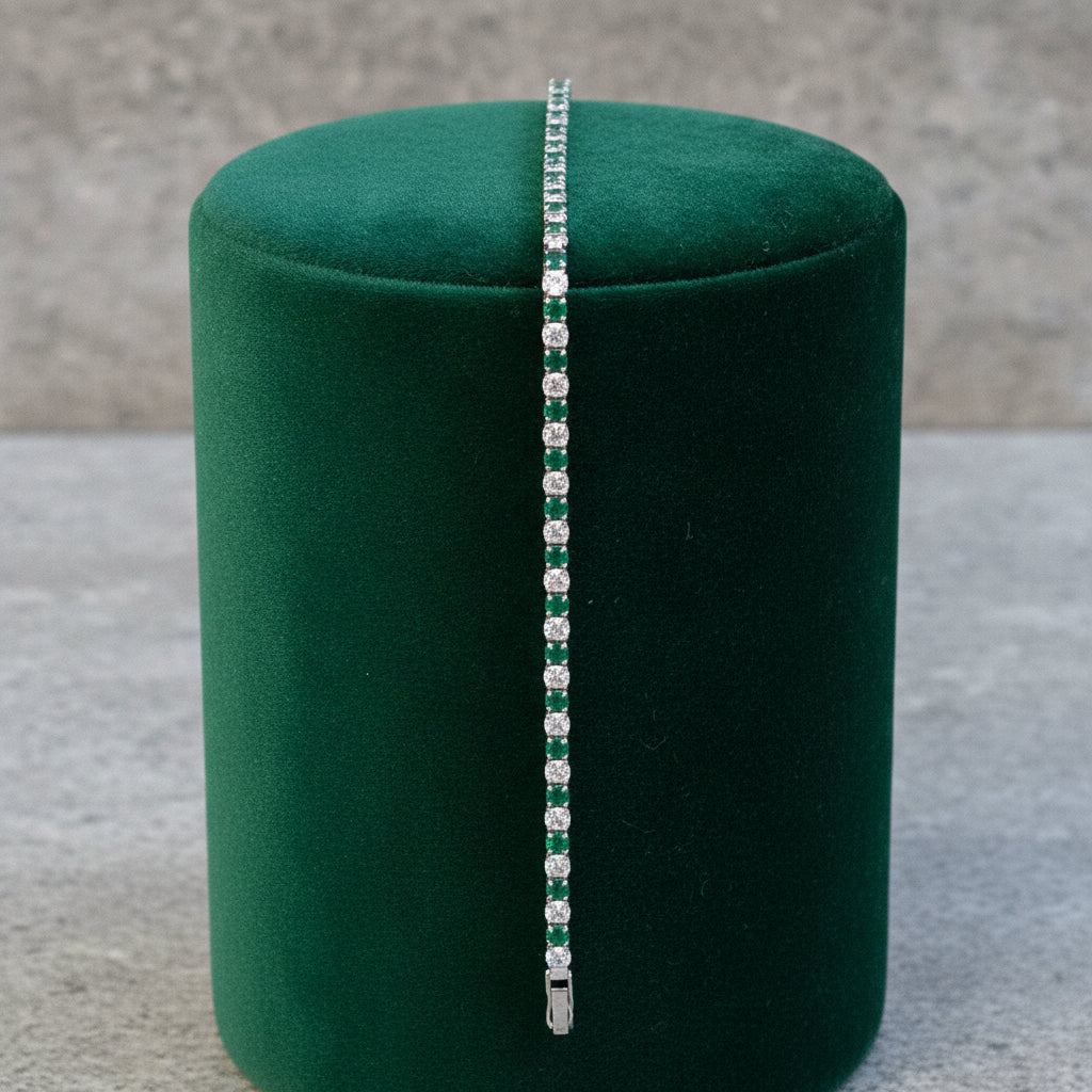 Luxe Serenity Tennis Bracelet - Studio shot featuring luxury jewelry design.