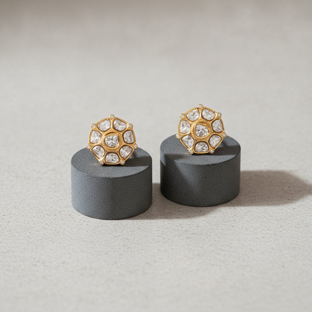 Noorani Studs - Studio shot featuring luxury jewelry design.