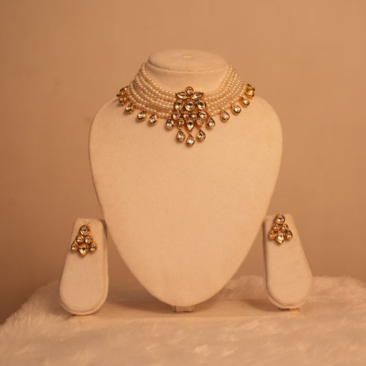 Royal Kundan Pearl Choker Set