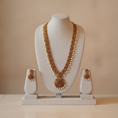 Rukmini Haaram Set - Studio shot featuring luxury jewelry design.