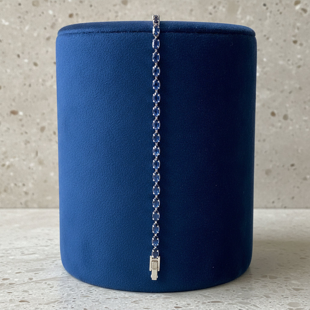 Sapphire Delicate Strand Bracelet - Studio shot featuring luxury jewelry design.