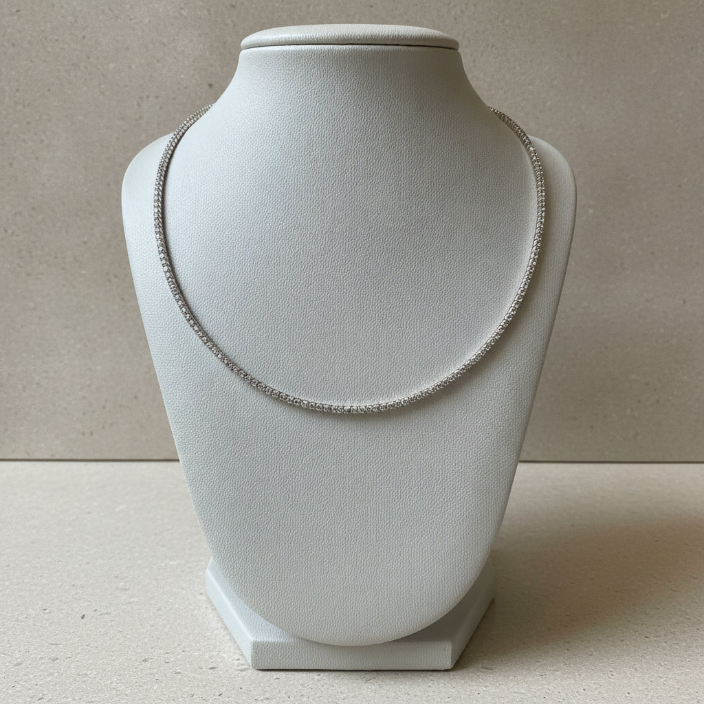 Sleek Whisper Single Layer Hasli - Studio shot featuring luxury jewelry design.