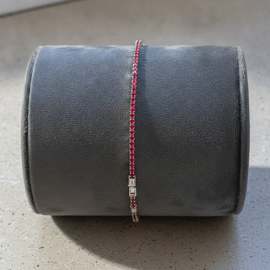 Gem Tennis Bracelet - Studio shot featuring luxury jewelry design.