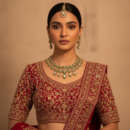 The Kiana Royal Bridal Set - Model view featuring luxury jewelry design.