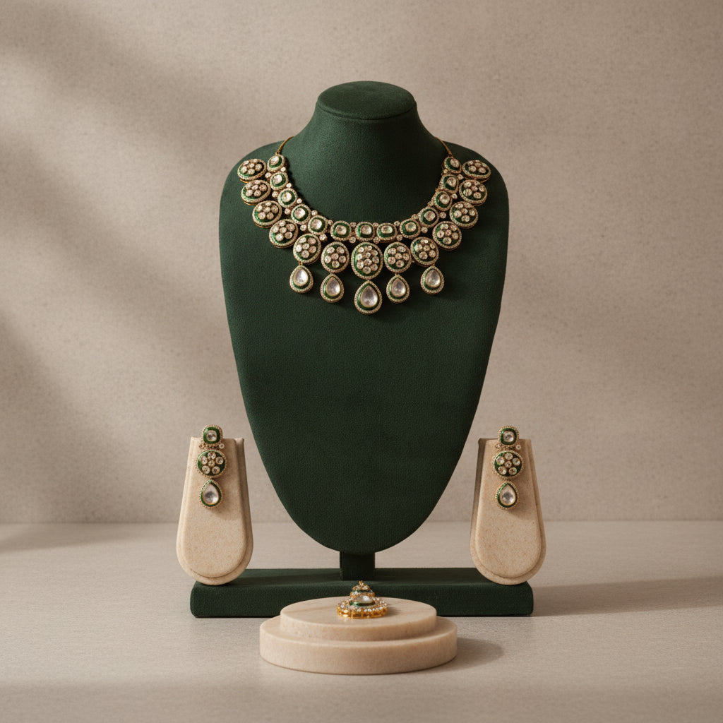 The Kiana Royal Bridal Set - Studio shot featuring luxury jewelry design.